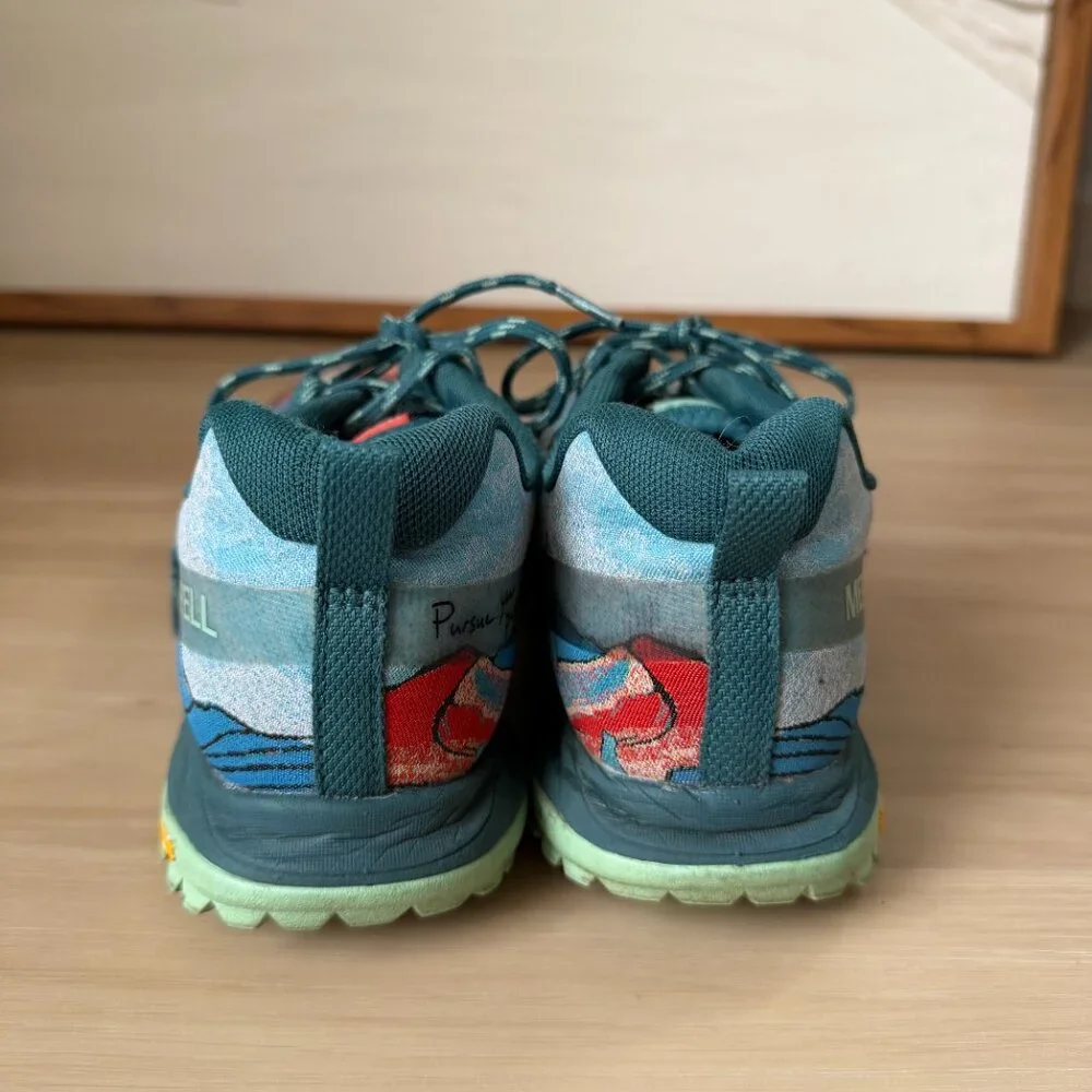 Women's MERRELL Antora x Trail Sisters Blue Green Running Shoes J066424 Size 9 - Picture 4 of 6